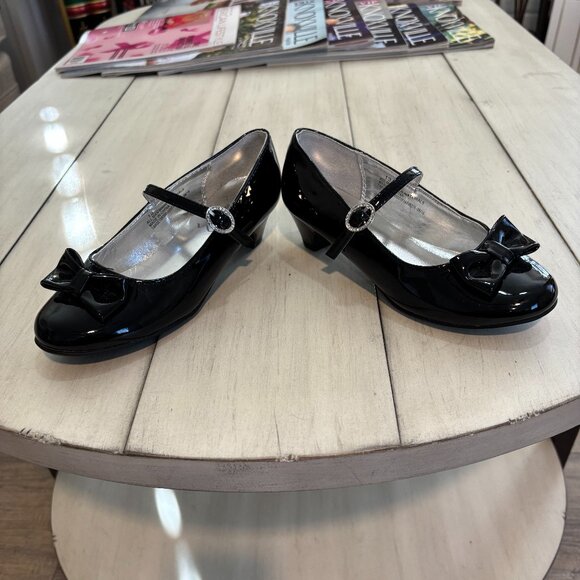 Girl's Black Patent Leather Mary Jane's with bows sz 13, never worn! - Picture 6 of 6